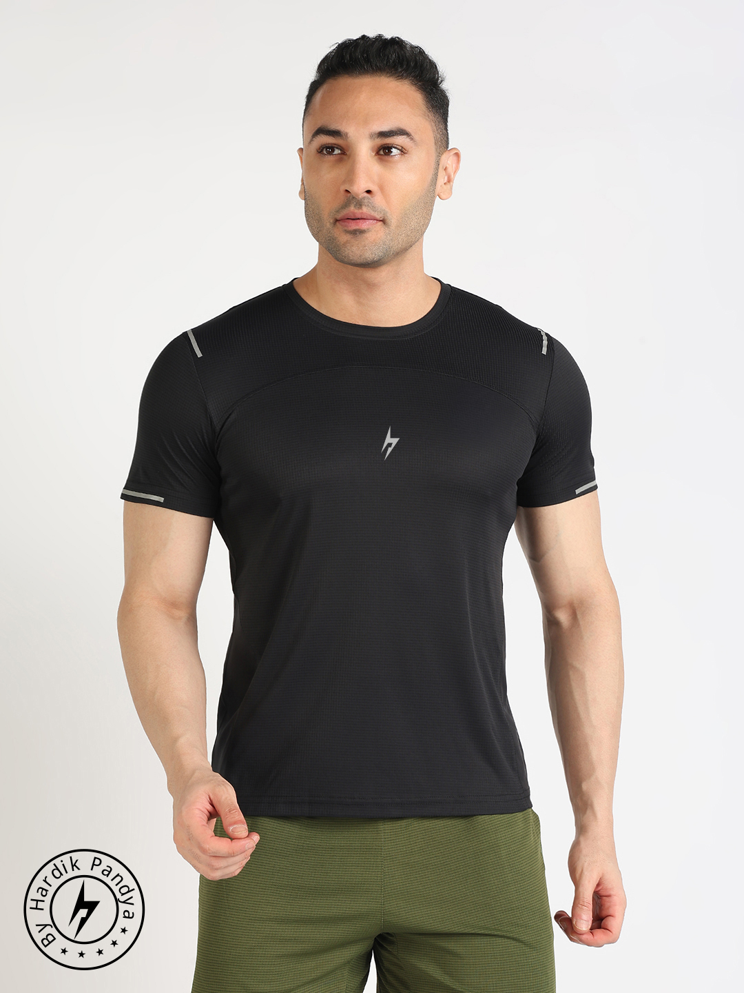 Men Performance Round Neck Quick Dry Black T-Shirt for Gym, Running, Yoga, Indoor & Outdoor Sports