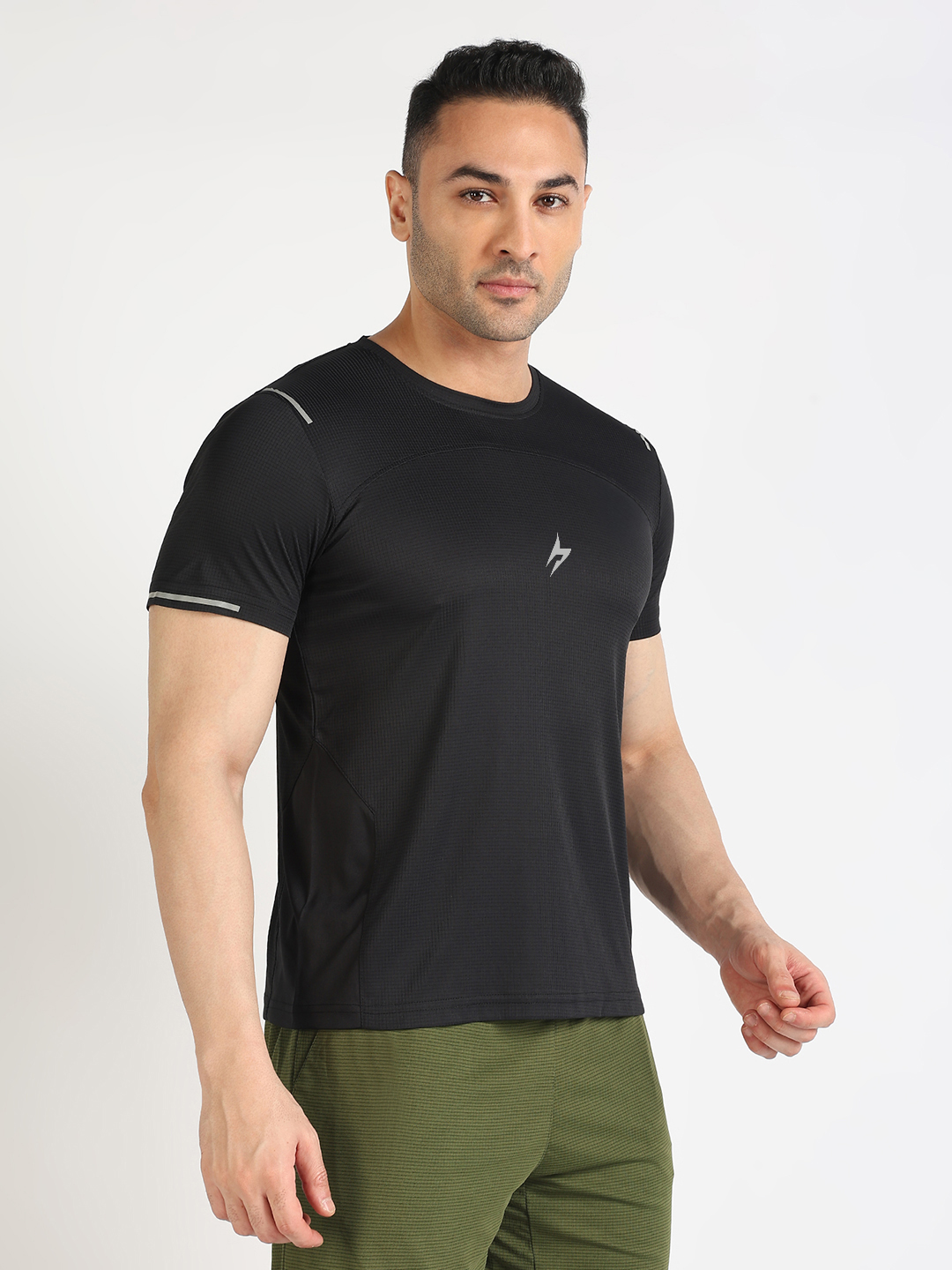 Hardik Pandya Men Performance Round Neck Quick Dry Black T-Shirt for Gym, Running, Yoga, Indoor & Outdoor Sports (3)