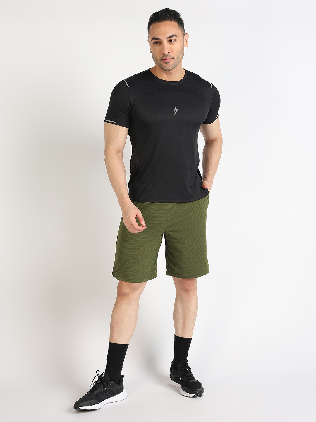 Hardik Pandya Men Performance Round Neck Quick Dry Black T-Shirt for Gym, Running, Yoga, Indoor & Outdoor Sports (4)