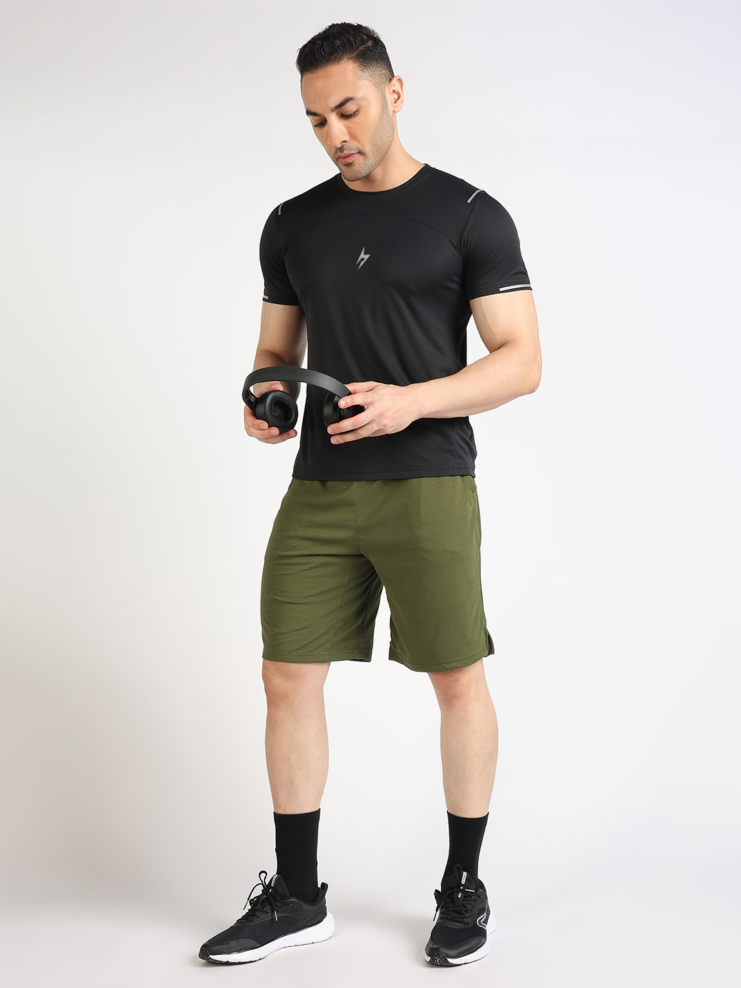 Hardik Pandya Men Performance Round Neck Quick Dry Black T-Shirt for Gym, Running, Yoga, Indoor & Outdoor Sports (5)