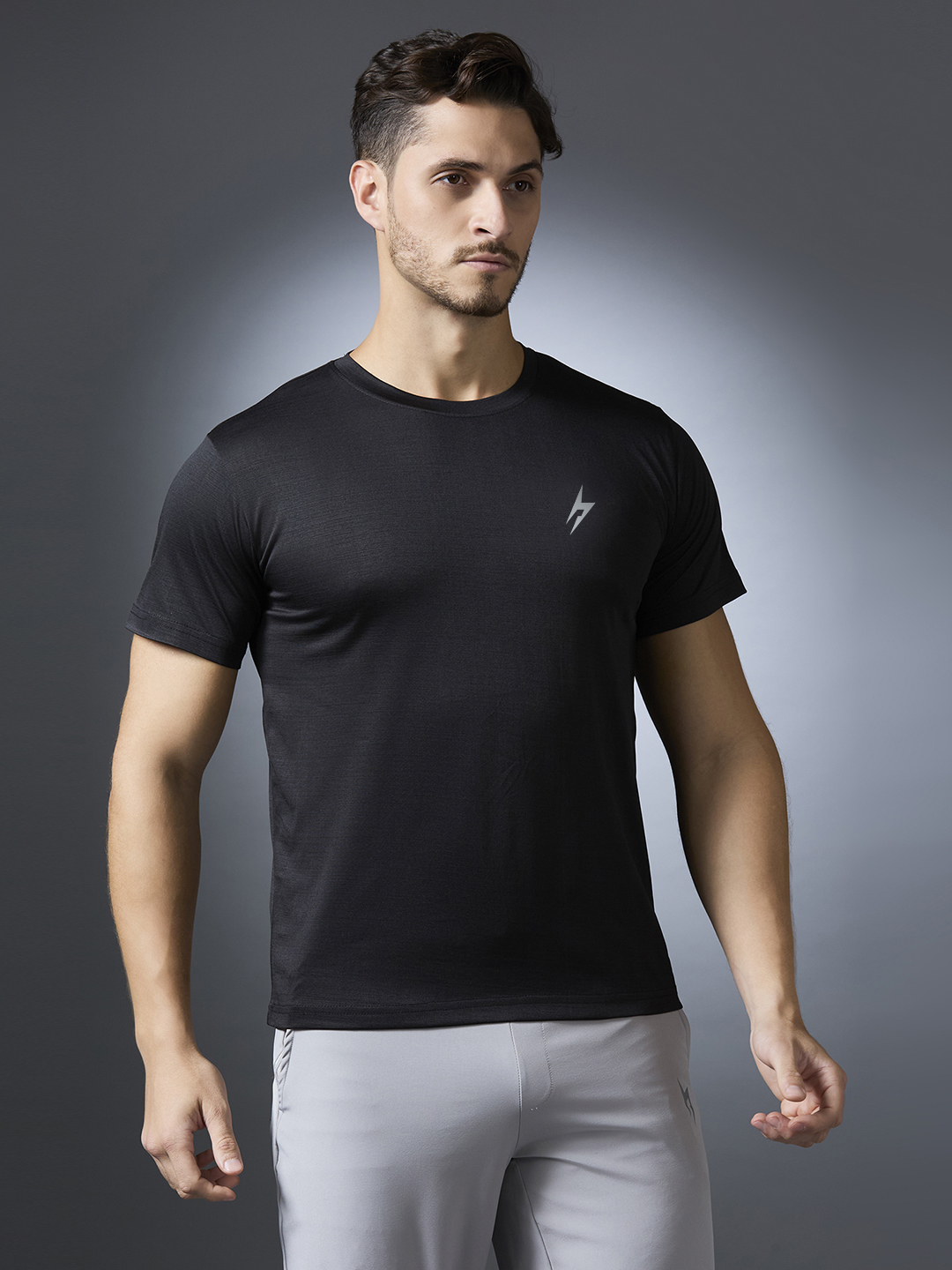 Hardik Pandya Men Performance Round Neck Quick Dry Black T-Shirt for Gym, Running, Yoga, Indoor & Outdoor Sports (3)
