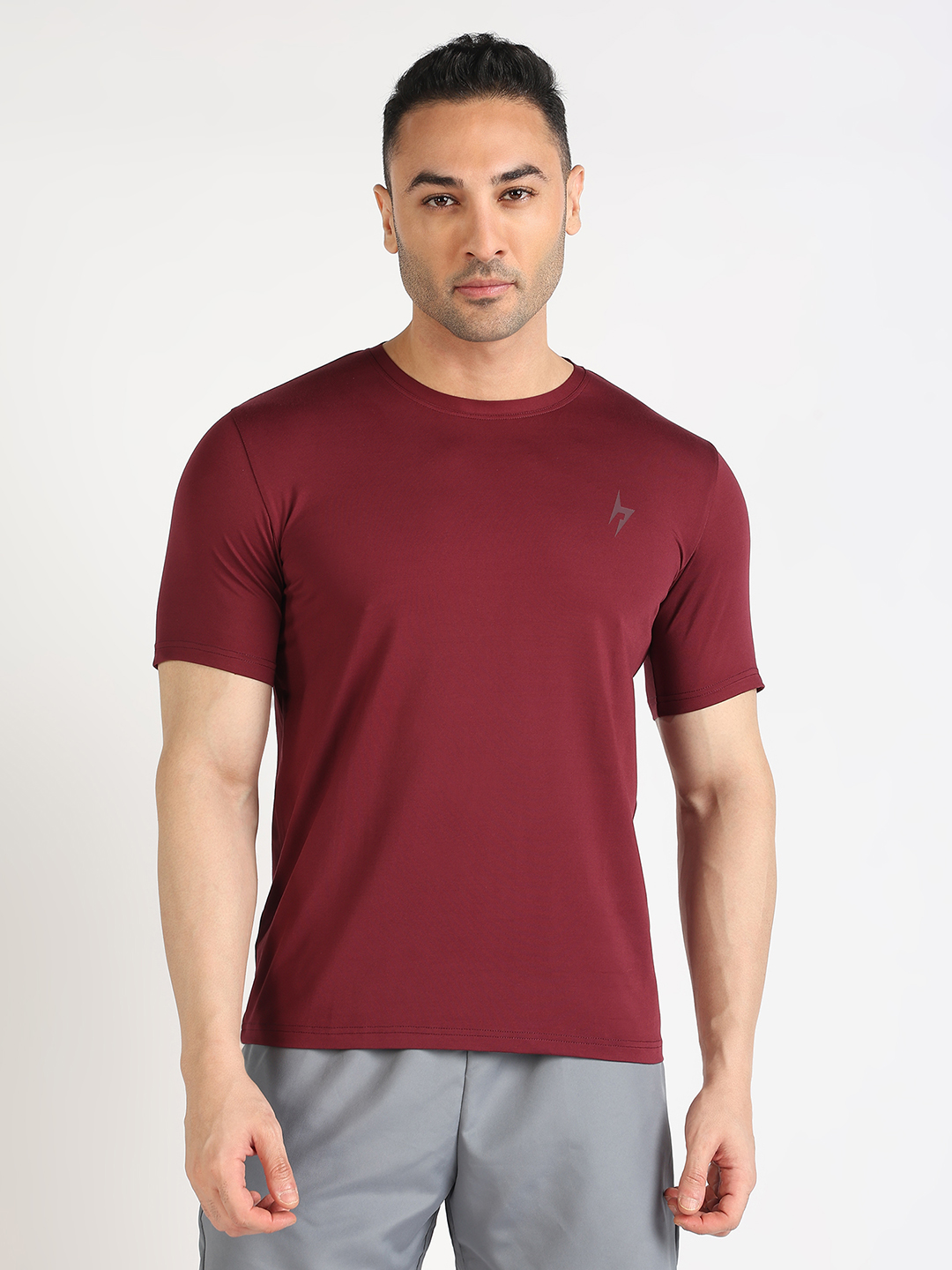 Hardik Pandya Men Performance Round Neck Quick Dry Maroon T-Shirt for Gym, Running, Yoga, Indoor & Outdoor Sports - Cust (5)