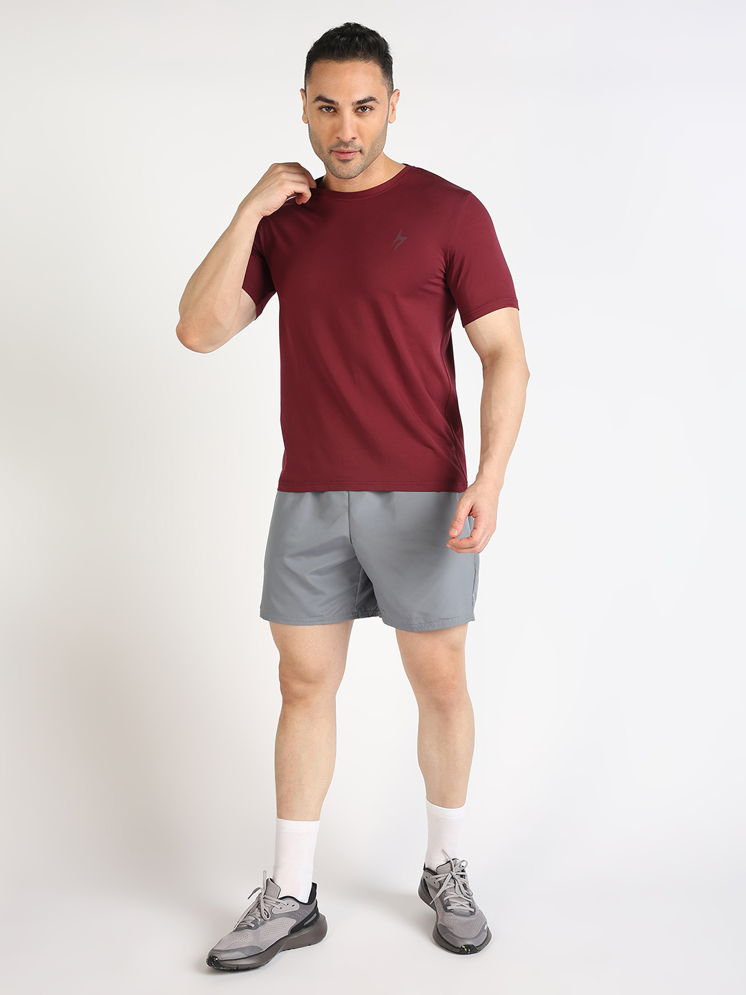 Hardik Pandya Men Performance Round Neck Quick Dry Maroon T-Shirt for Gym, Running, Yoga, Indoor & Outdoor Sports - Cust (9)