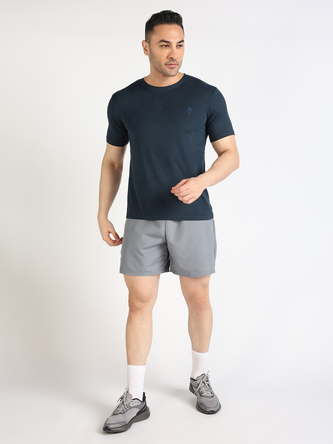Hardik Pandya Men Performance Round Neck Quick Dry Navy Blue T-Shirt for Gym, Running, Yoga, Indoor & Outdoor Sports (5)