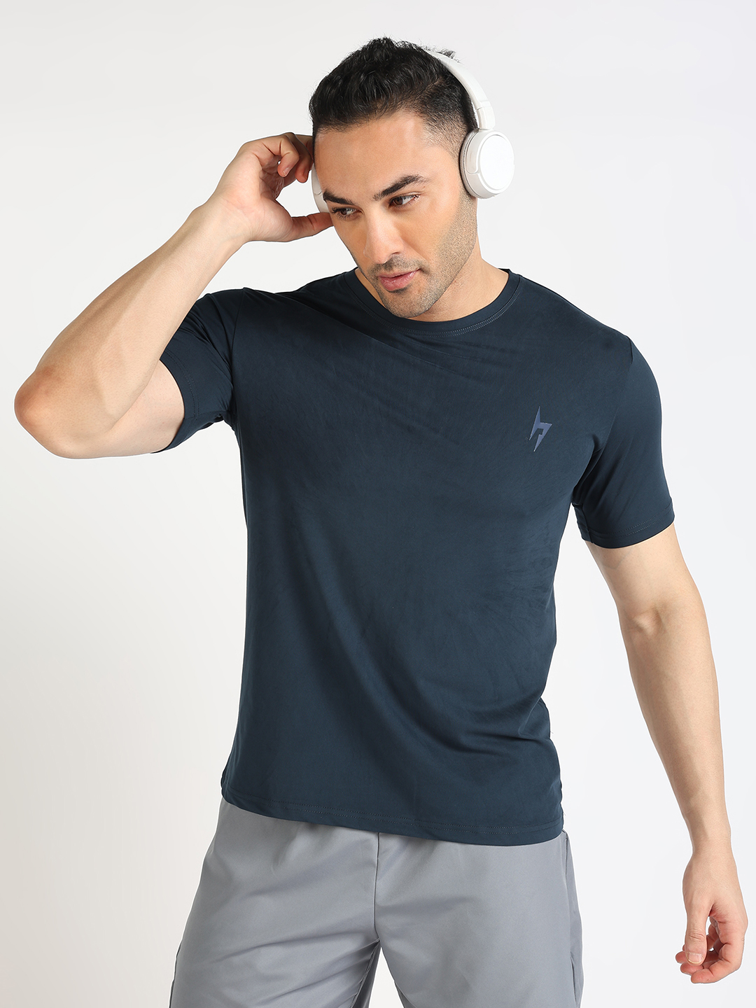Hardik Pandya Men Performance Round Neck Quick Dry Navy Blue T-Shirt for Gym, Running, Yoga, Indoor & Outdoor Sports (7)