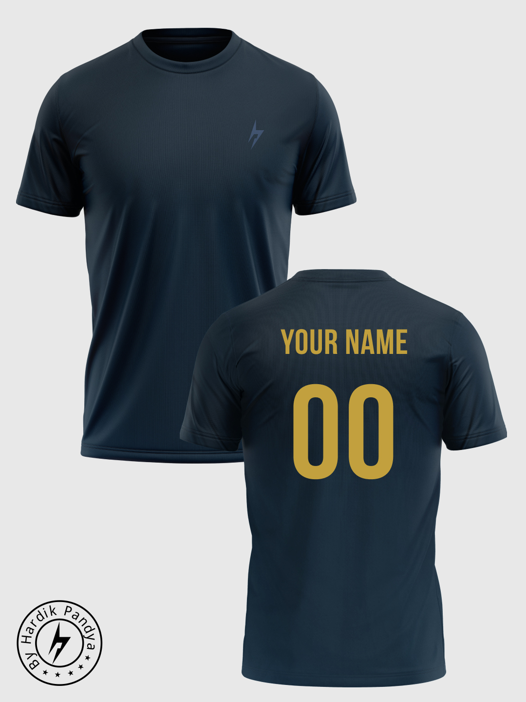 Men Performance Round Neck Quick Dry Navy Blue T-Shirt for Gym, Running, Yoga, Indoor & Outdoor Sports - Customised