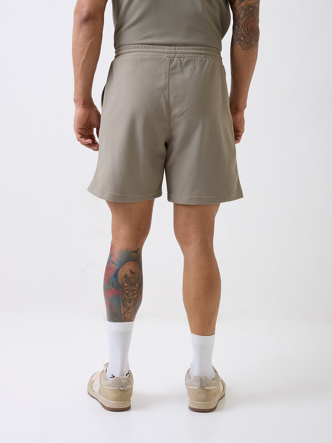 Hardik Pandya Men Playmaker Relaxed Fit Shorts in Treron Green, Stretchable and Textured with Heavy Gauge Premium Fabric (5)