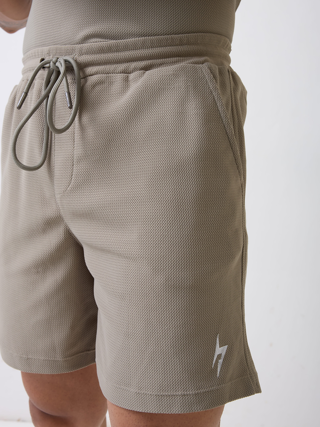 Hardik Pandya Men Playmaker Relaxed Fit Shorts in Treron Green, Stretchable and Textured with Heavy Gauge Premium Fabric (2)