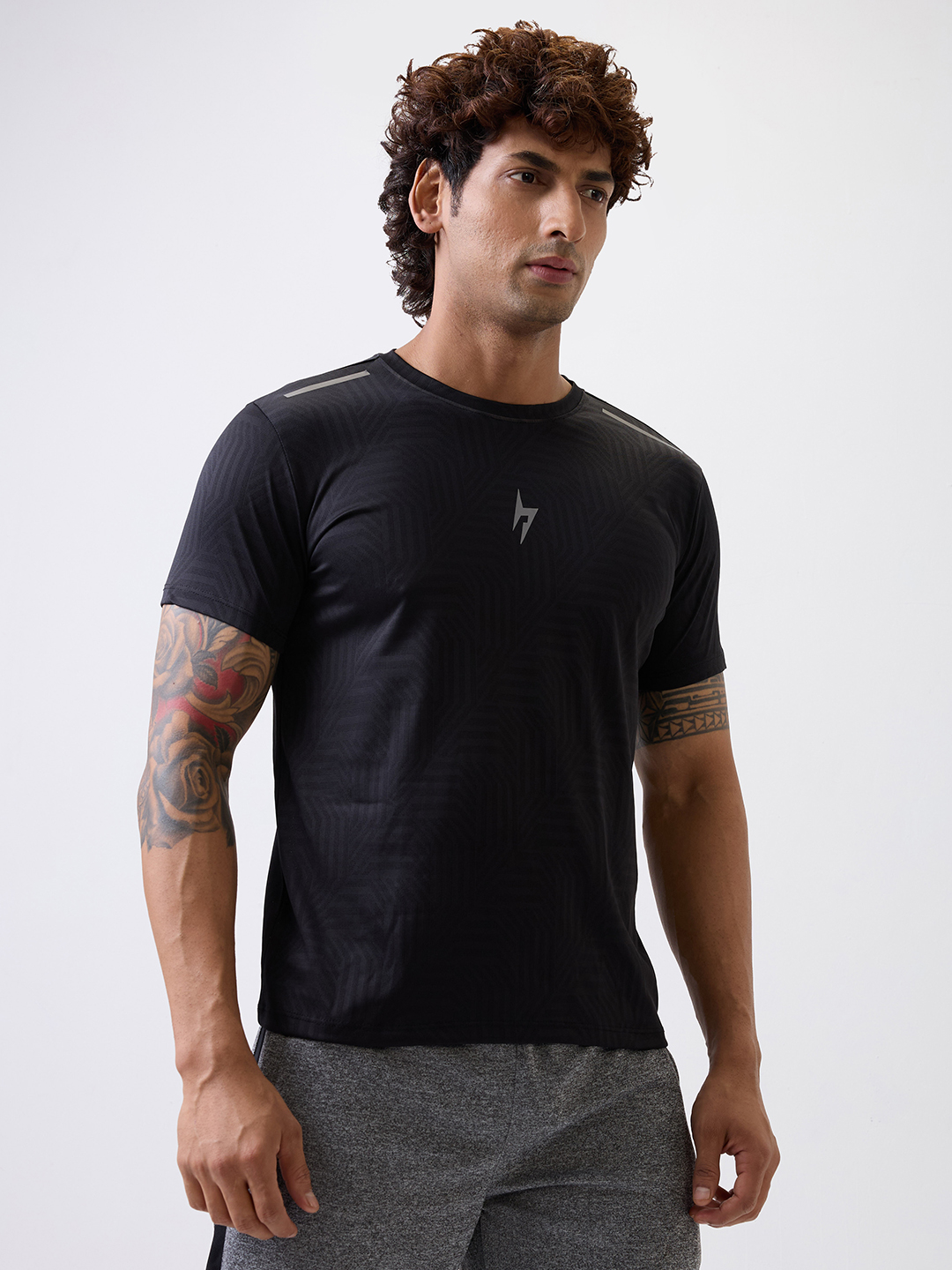 Hardik Pandya Men Rush Round Neck Quick Dry Black T-Shirt for Gym, Running, Yoga, Indoor & Outdoor Sports (3)