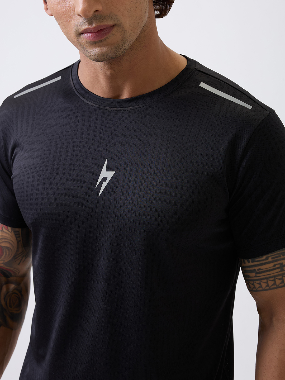 Hardik Pandya Men Rush Round Neck Quick Dry Black T-Shirt for Gym, Running, Yoga, Indoor & Outdoor Sports (2)
