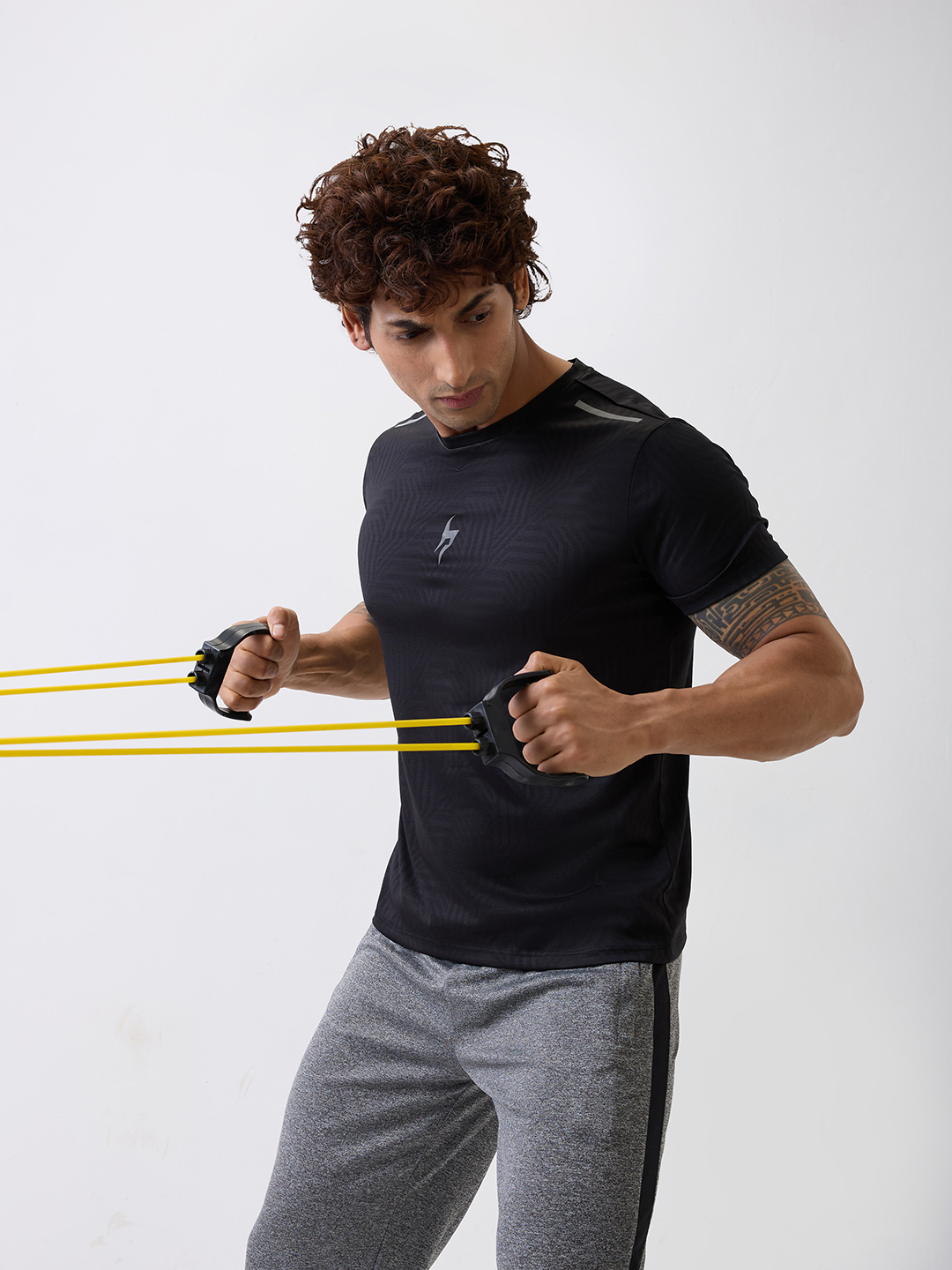 Hardik Pandya Men Rush Round Neck Quick Dry Black T-Shirt for Gym, Running, Yoga, Indoor & Outdoor Sports