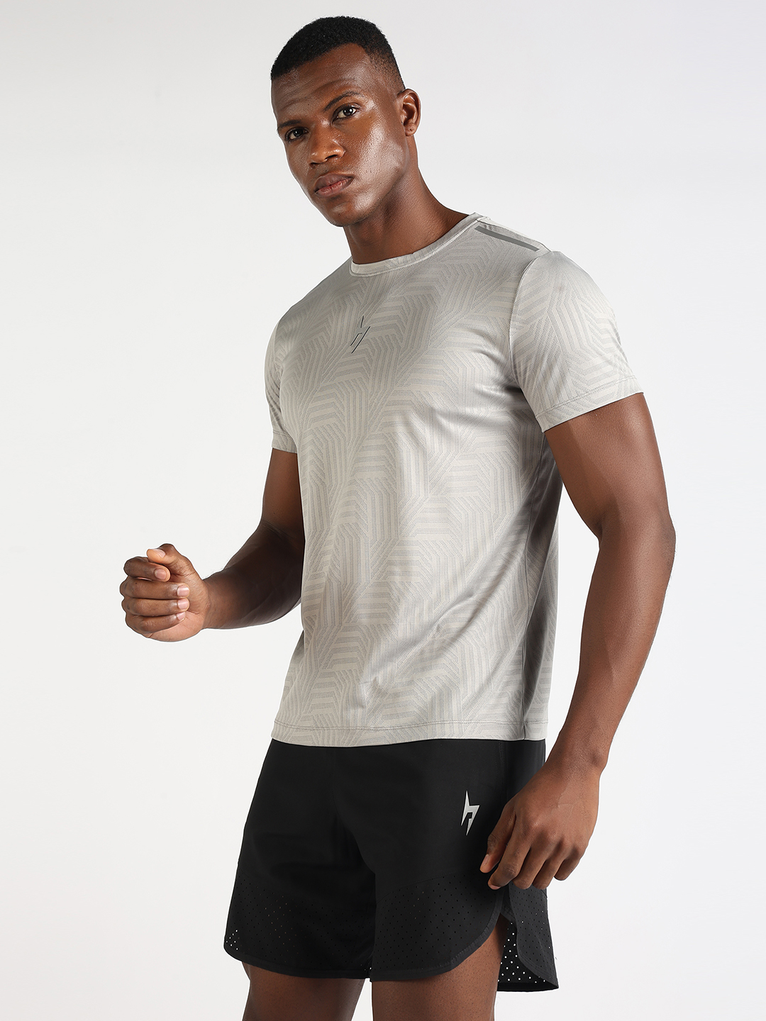 Hardik Pandya Men Rush Round Neck Quick Dry Light Grey T-Shirt for Gym, Running, Yoga, Indoor & Outdoor Sports (2)