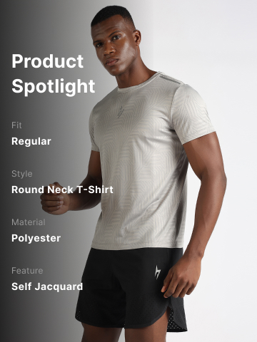 Hardik Pandya Men Rush Round Neck Quick Dry Light Grey T-Shirt for Gym, Running, Yoga, Indoor & Outdoor Sports (10)