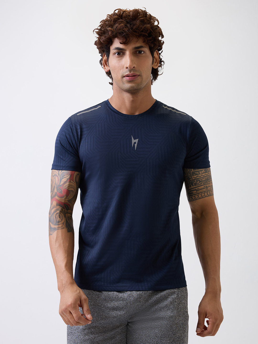 Hardik Pandya Men Rush Round Neck Quick Dry Navy Blue T-Shirt for Gym, Running, Yoga, Indoor & Outdoor Sports (3)