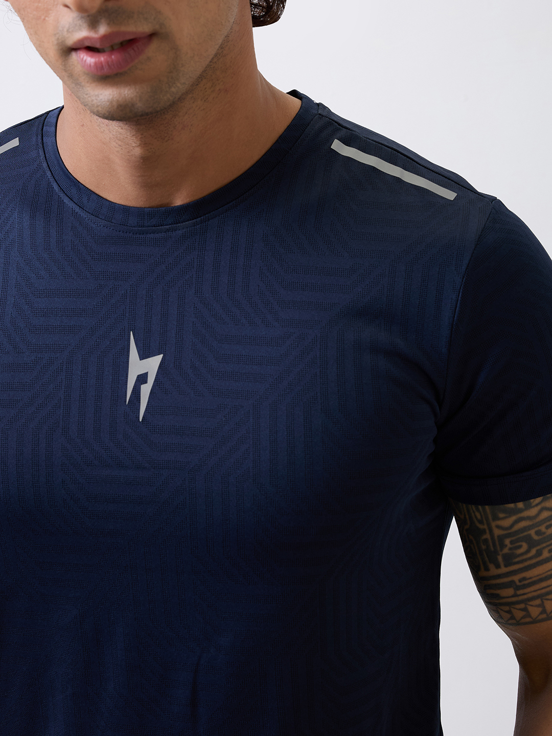 Hardik Pandya Men Rush Round Neck Quick Dry Navy Blue T-Shirt for Gym, Running, Yoga, Indoor & Outdoor Sports (2)