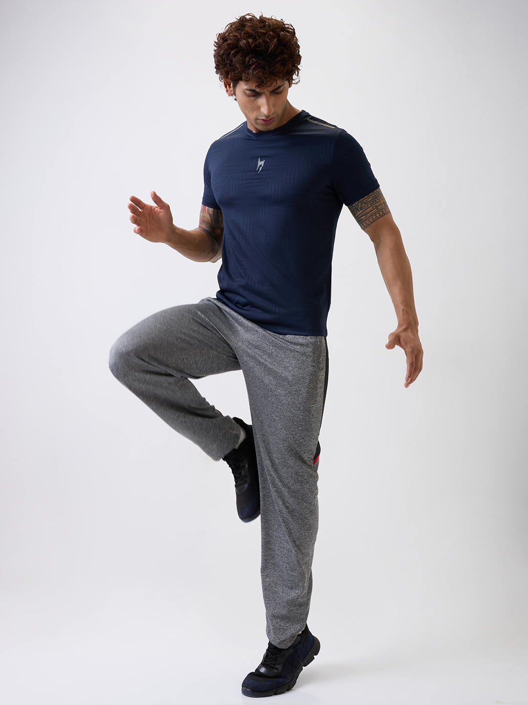 Hardik Pandya Men Rush Round Neck Quick Dry Navy Blue T-Shirt for Gym, Running, Yoga, Indoor & Outdoor Sports (6)