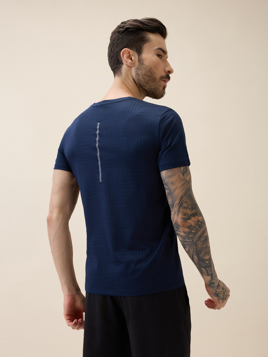 Hardik Pandya Men Rush Round Neck Quick Dry Navy Blue T-Shirt for Gym, Running, Yoga, Indoor & Outdoor Sports (5)