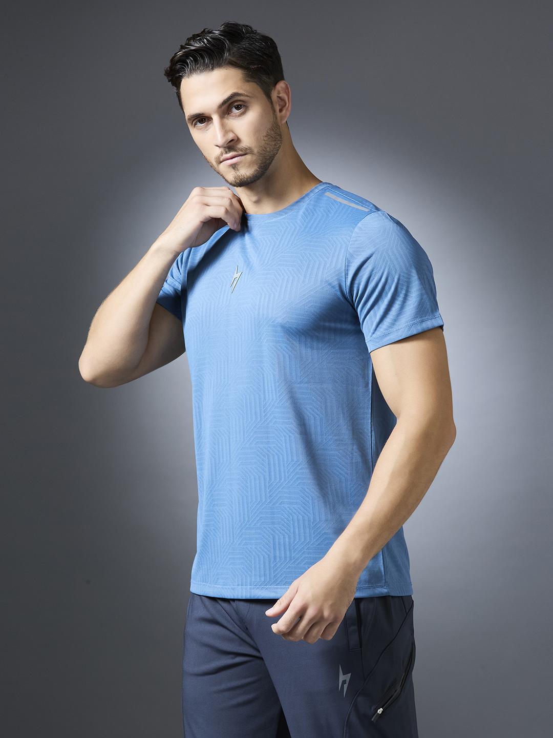 Hardik Pandya Men Rush Round Neck Quick Dry Ocean Blue T-Shirt for Gym, Running, Yoga, Indoor & Outdoor Sports (2)