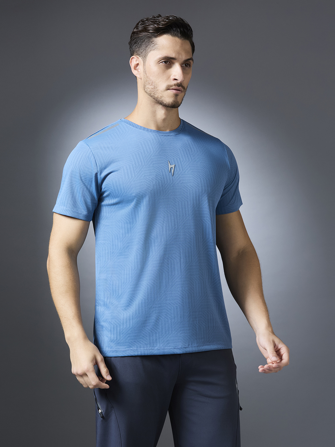 Hardik Pandya Men Rush Round Neck Quick Dry Ocean Blue T-Shirt for Gym, Running, Yoga, Indoor & Outdoor Sports (3)