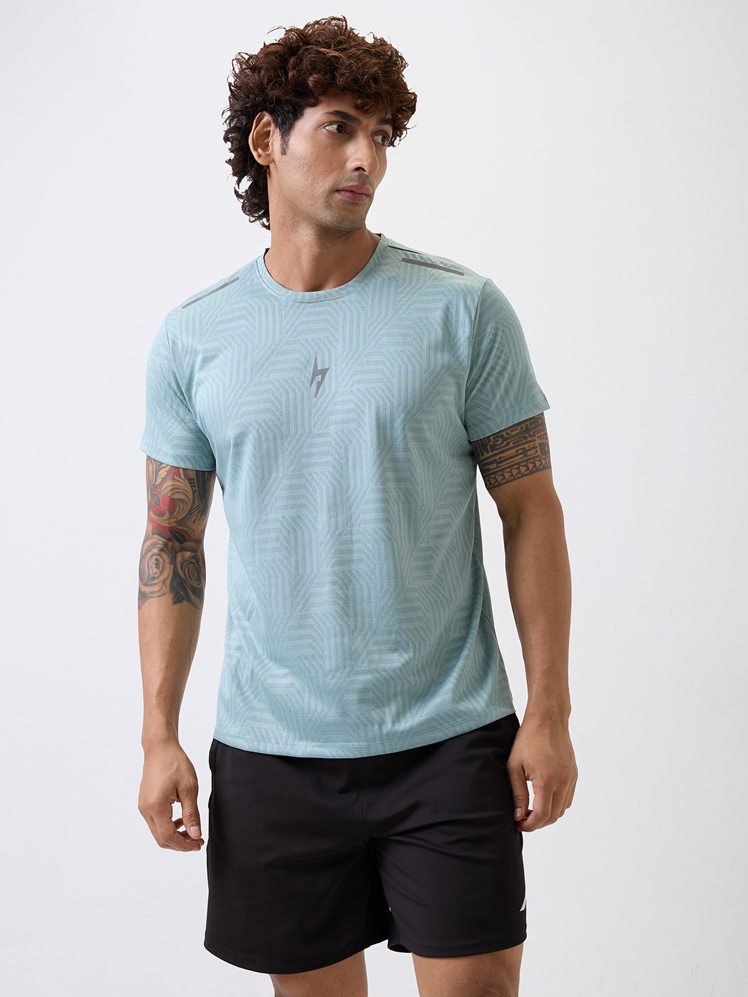 Hardik Pandya Men Rush Round Neck Quick Dry Sea Green T-Shirt for Gym, Running, Yoga, Indoor & Outdoor Sports (4)