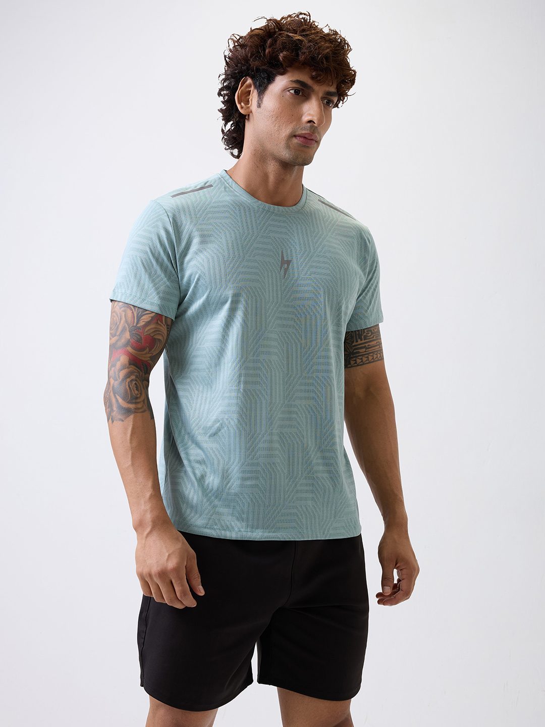 Hardik Pandya Men Rush Round Neck Quick Dry Sea Green T-Shirt for Gym, Running, Yoga, Indoor & Outdoor Sports (5)