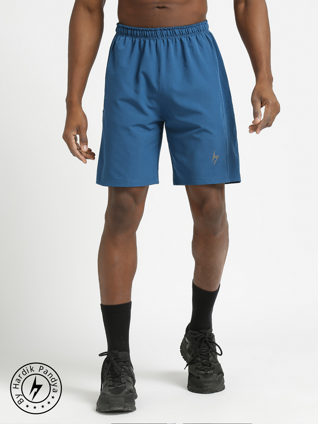 Hardik Pandya Men Swift Athletic Lightweight Activewear Teal Shorts for Workout, Gym, Running, Yoga and Sports (1)
