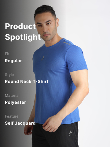 Hardik Pandya Men Wave Round Neck Quick Dry Royal Blue T-Shirt for Gym, Running, Yoga, Indoor & Outdoor Sports (11)
