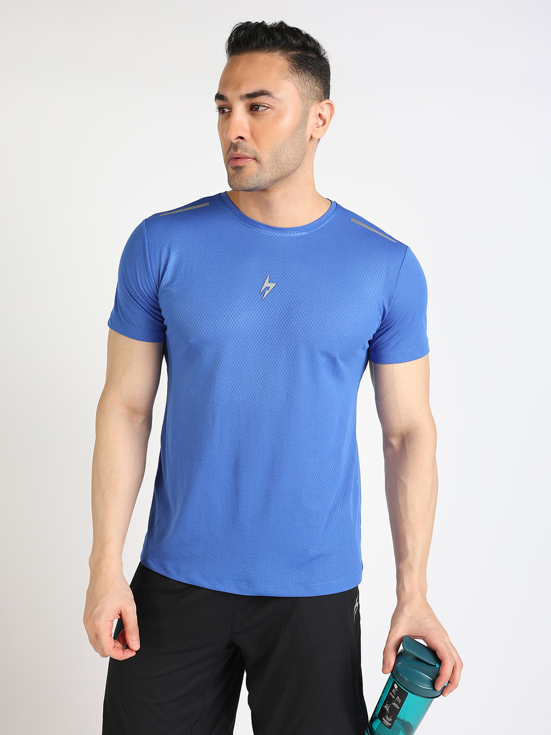 Hardik Pandya Men Wave Round Neck Quick Dry Royal Blue T-Shirt for Gym, Running, Yoga, Indoor & Outdoor Sports (8)