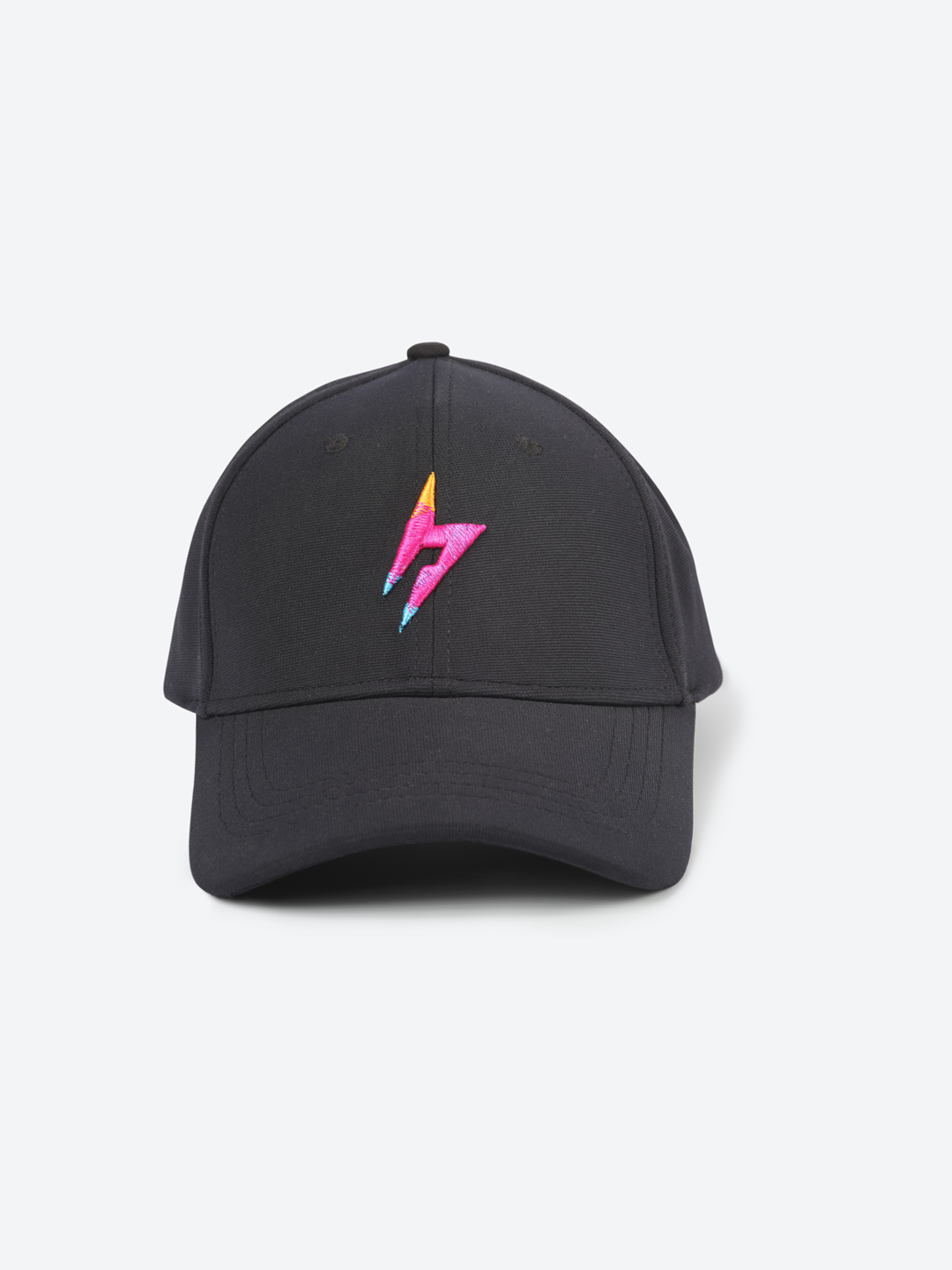 Hardik Pandya Stylish Neon Bolt Lightweight Adjustable Cap for Sports & Running (Black) (1)