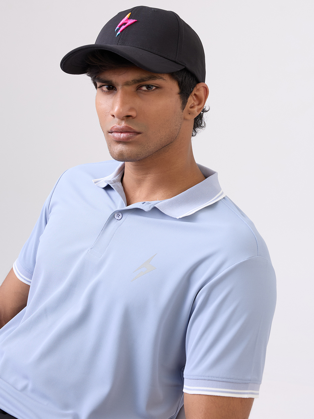 Buy Stylish Neon Bolt Black Embroidered Adjustable Cap with Visor