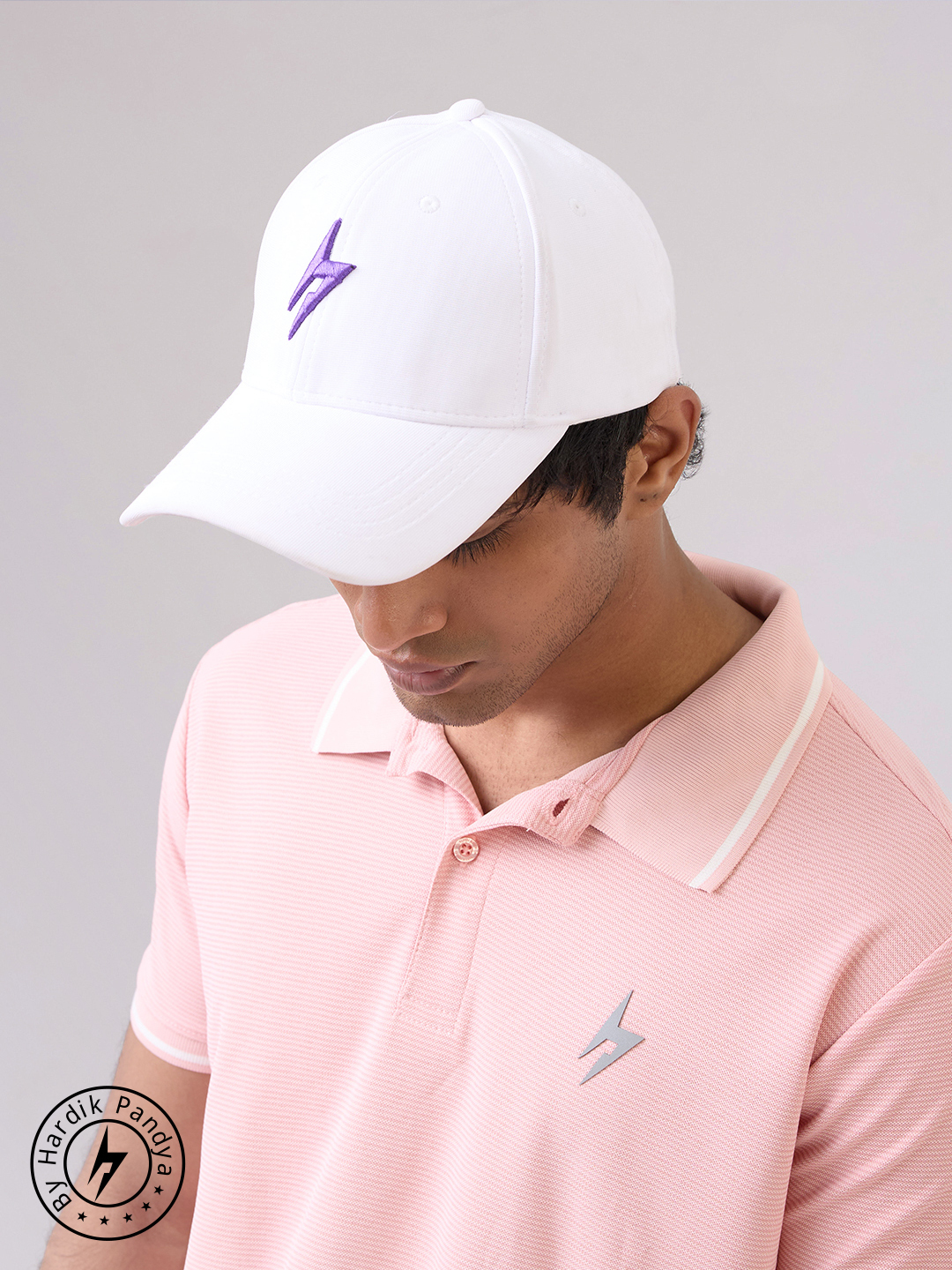 Hardik Pandya Thunderbolt Adjustable Cap For Running and Outdoor Activities (White)