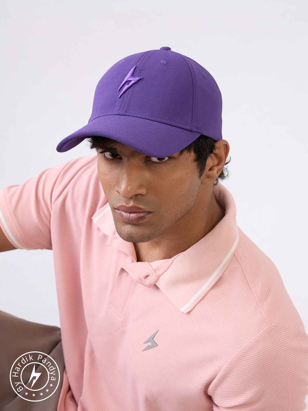 Hardik Pandya Thunderbolt Adjustable Closure Baseball Cap For Running and Outdoor Activities (Purple)