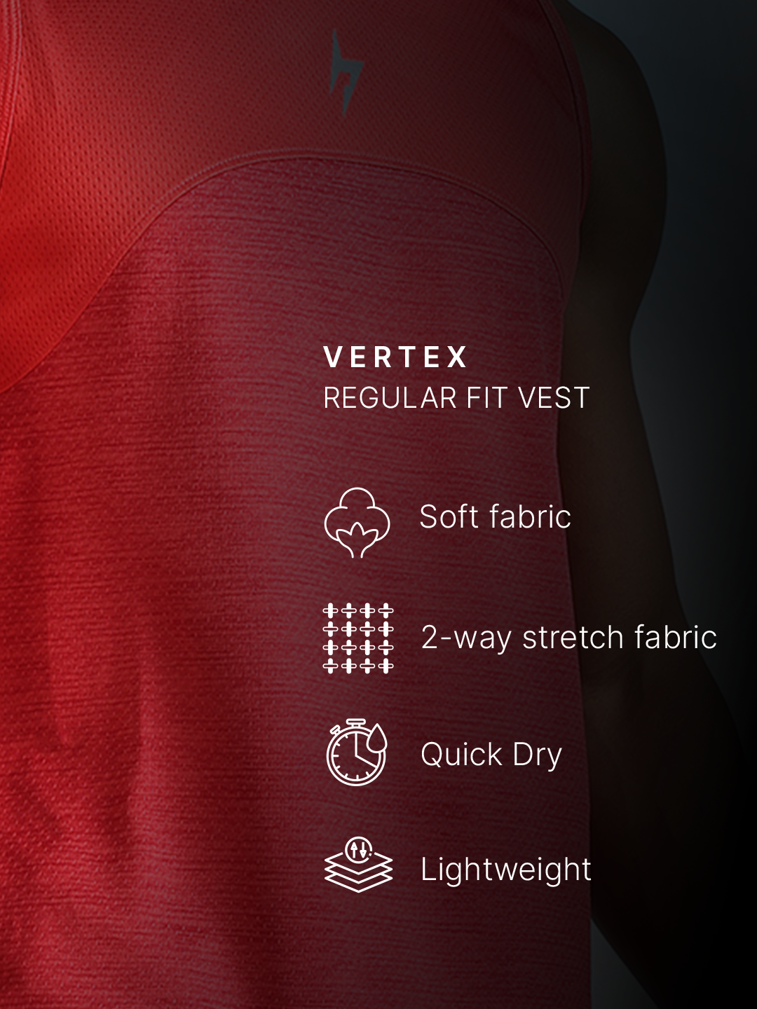 Hardik Pandya Vertex Regular Fit Vest in Red for Men (9)