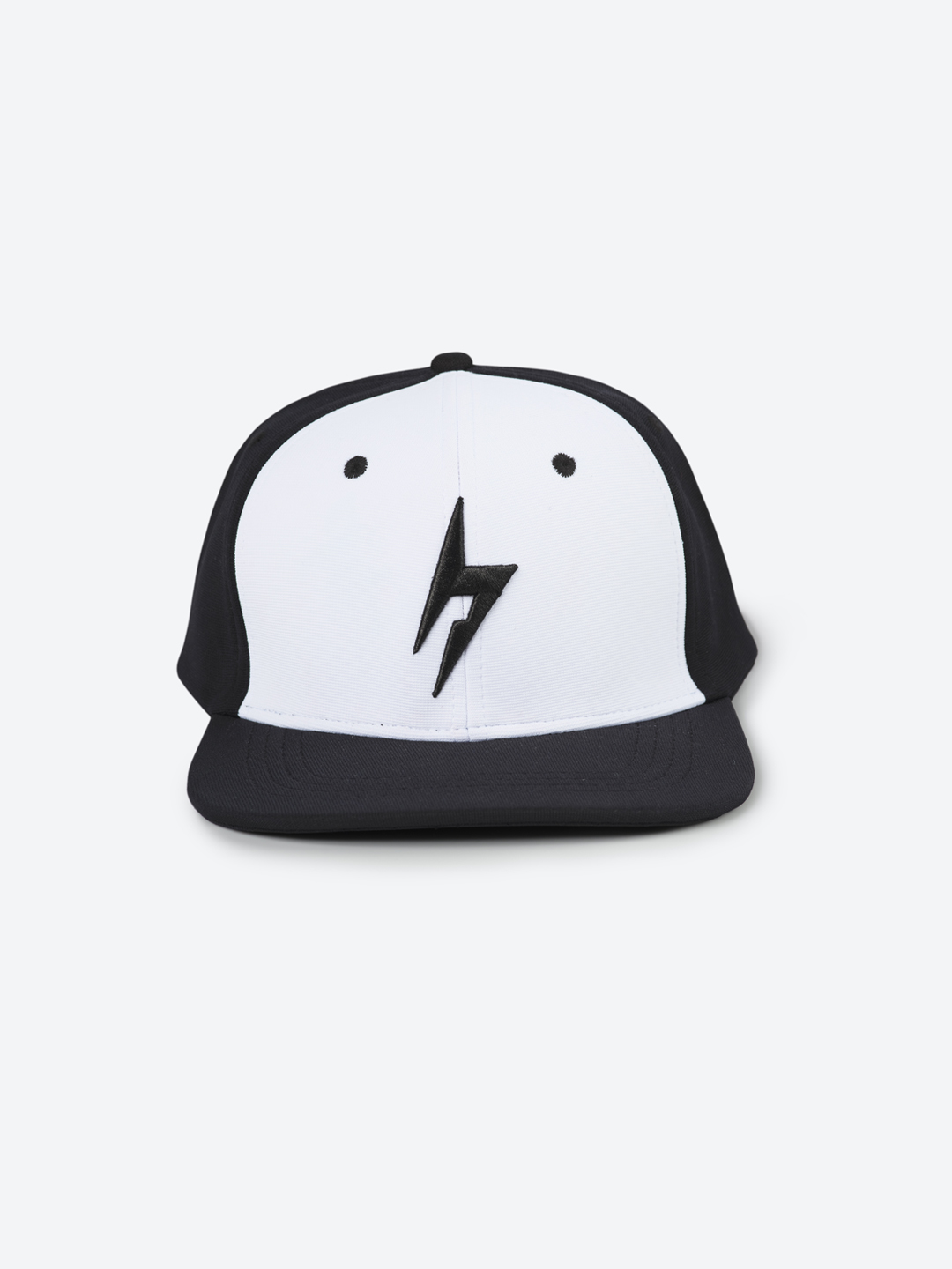 Bolt Mesh Snapback Adjustable Hiphop Polyester Cap (White Black)