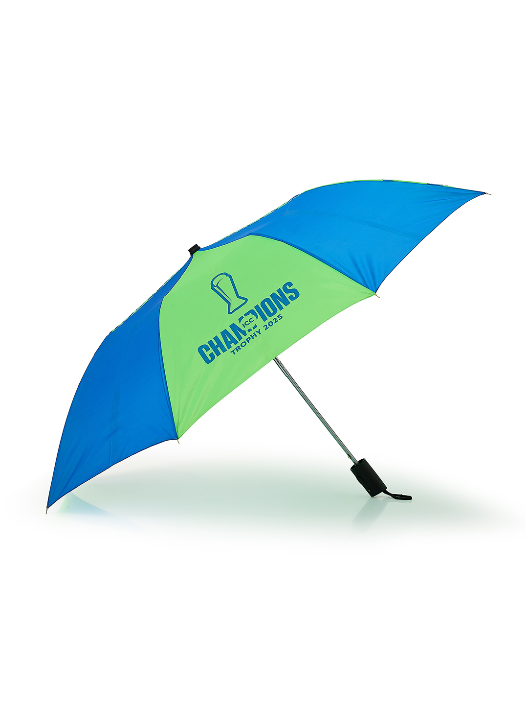 ICC Champions Trophy 2025 - 24 Inch 2-Fold Automatic Umbrella for Men and Women - Blue/Green