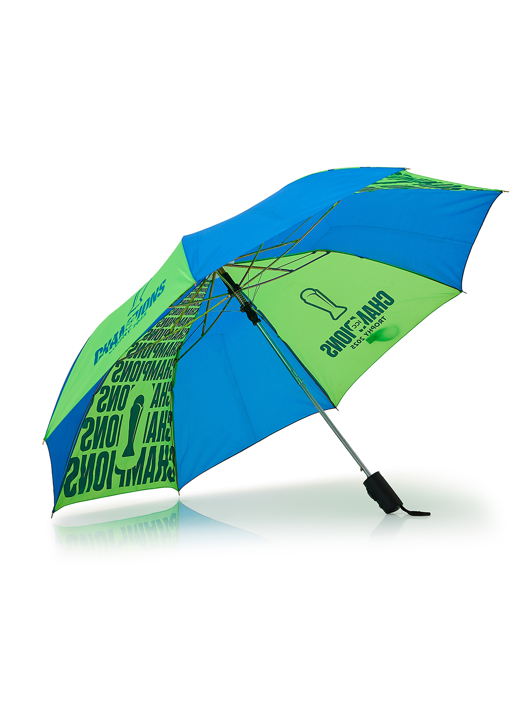 ICC Champion-2025 ICC Champions Trophy 2025 - 24 Inch 2-Fold Automatic Umbrella for Men and Women - Blue/Green (4)