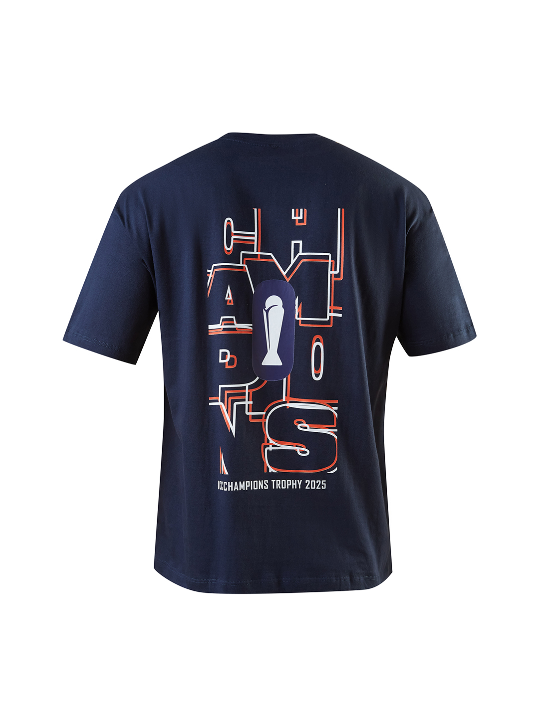 ICC Champion-2025 ICC Champions Trophy 2025 Men Navy Blue Graphic Printed Half Sleeves Round Neck Cotton Oversized T-Shi (6)