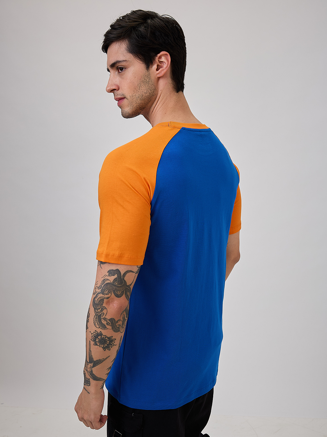 ICC Champion-2025 ICC Champions Trophy 2025 Men Royal Blue and Orange Colorblocked Printed Half Sleeves Round Neck Cotto (3)