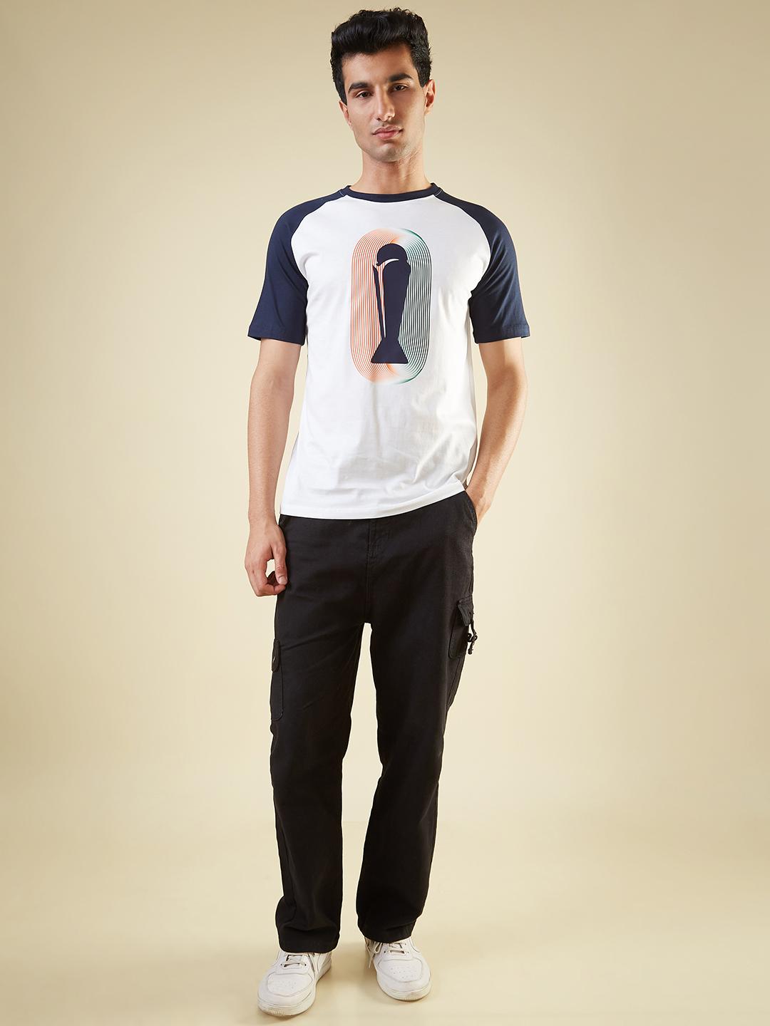 ICC Champion-2025 ICC Champions Trophy 2025 Men White and Blue Colorblocked Printed Half Sleeves Round Neck Cotton T-Shi (5)