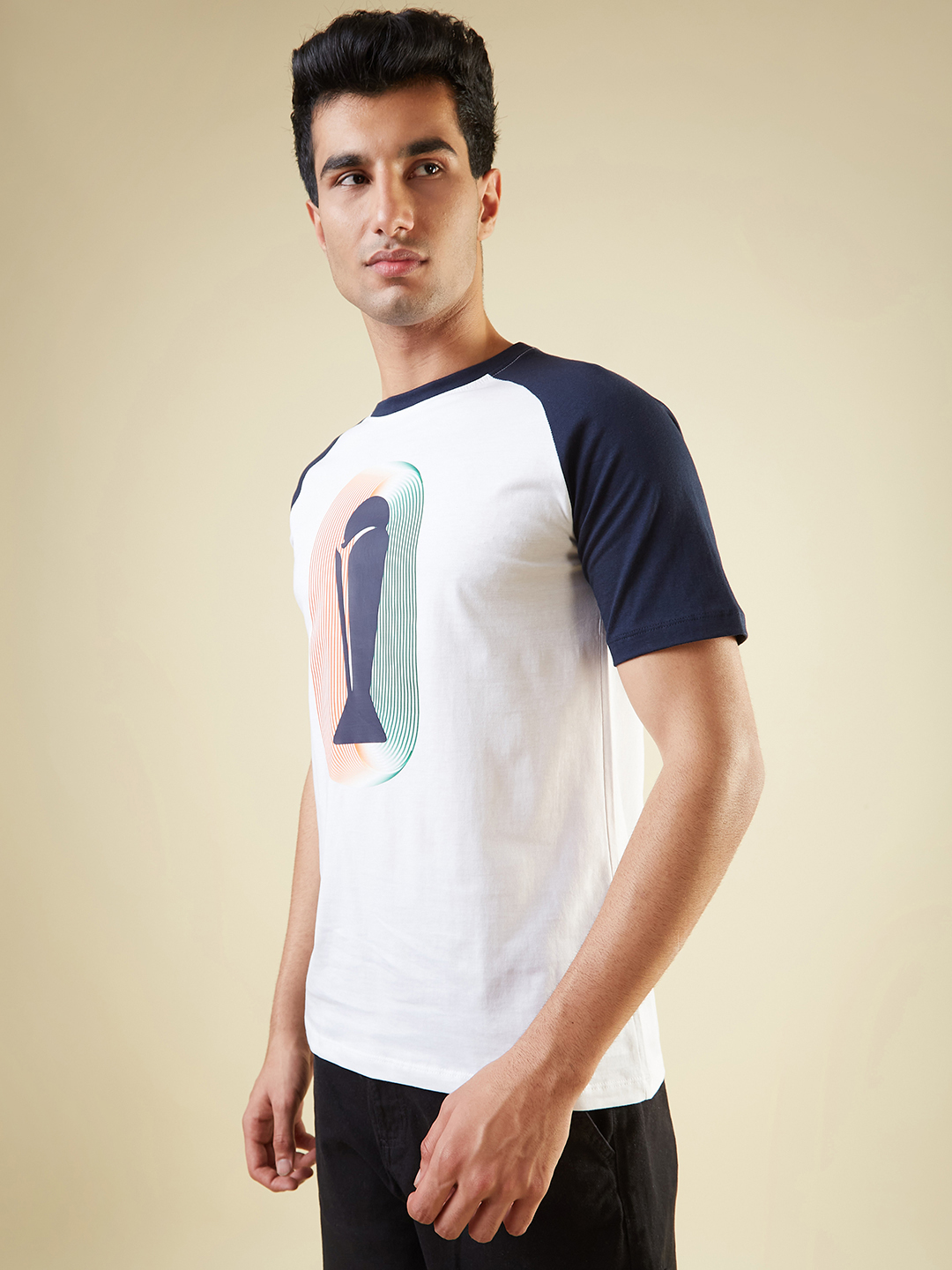 ICC Champion-2025 ICC Champions Trophy 2025 Men White and Blue Colorblocked Printed Half Sleeves Round Neck Cotton T-Shi (2)