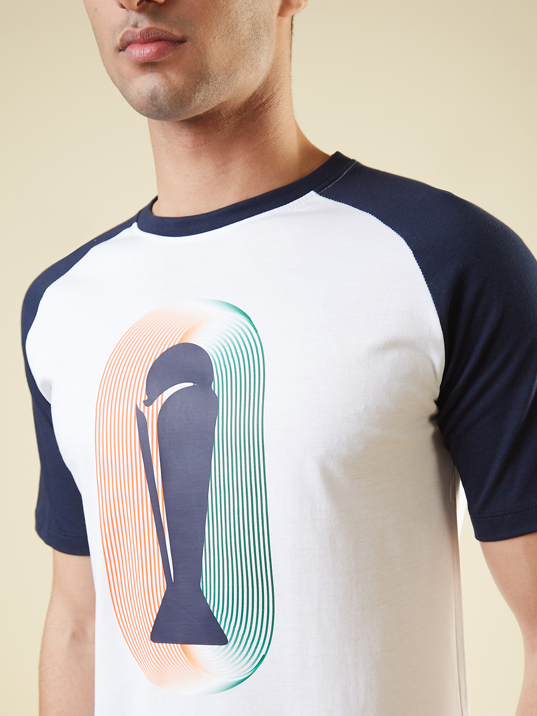 ICC Champion-2025 ICC Champions Trophy 2025 Men White and Blue Colorblocked Printed Half Sleeves Round Neck Cotton T-Shi (4)