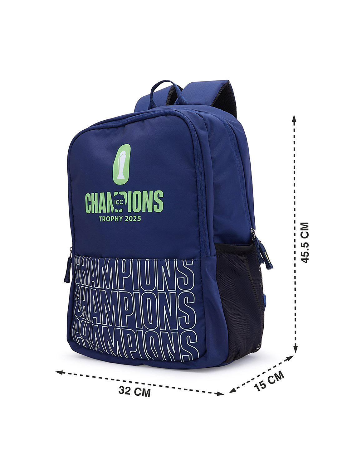 ICC Champion-2025 ICC Champions Trophy 2025 - Unisex 18 Inch Laptop Backpack, 2-Compartments, 1-Front Pocket, Mesh Bottl (8)