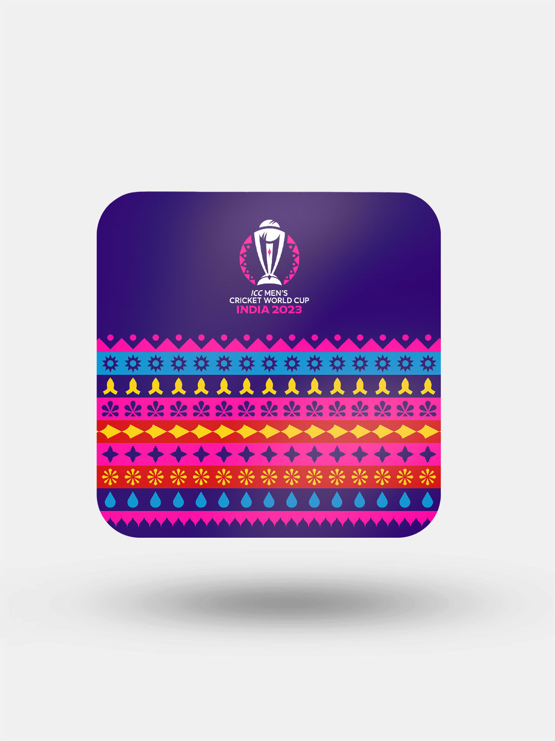 ICC CWC-23 Official ICC CWC-23 Square Coasters-(Pack of 4)