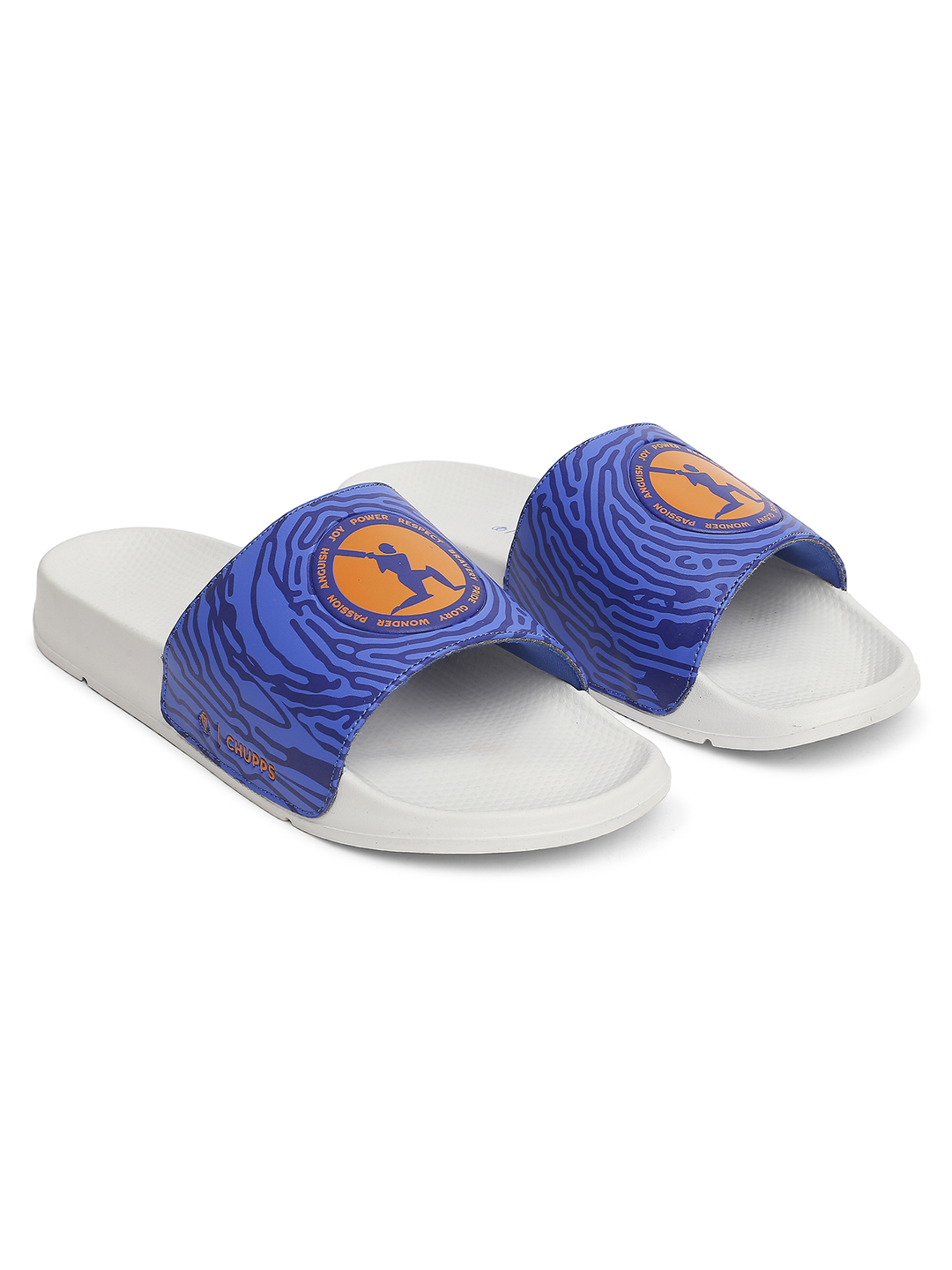 ICC CWC-23 Men's Printed ERGO-X Grey Blue Super Comfort Sliders