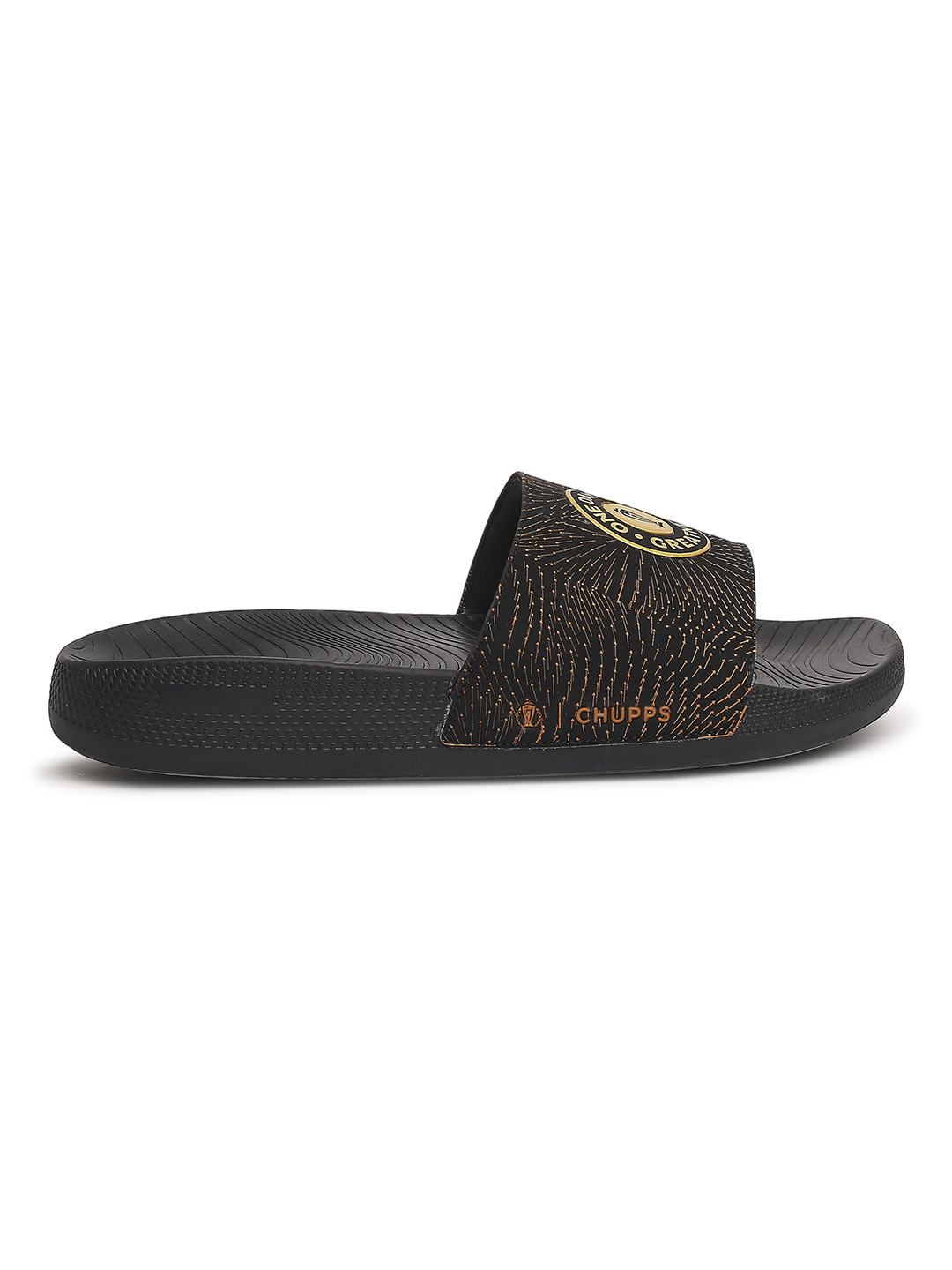 ICC CWC-23 ICC CWC-23 Men's Printed ULTRACHARGE Black Gold Super Comfort Sliders (2)