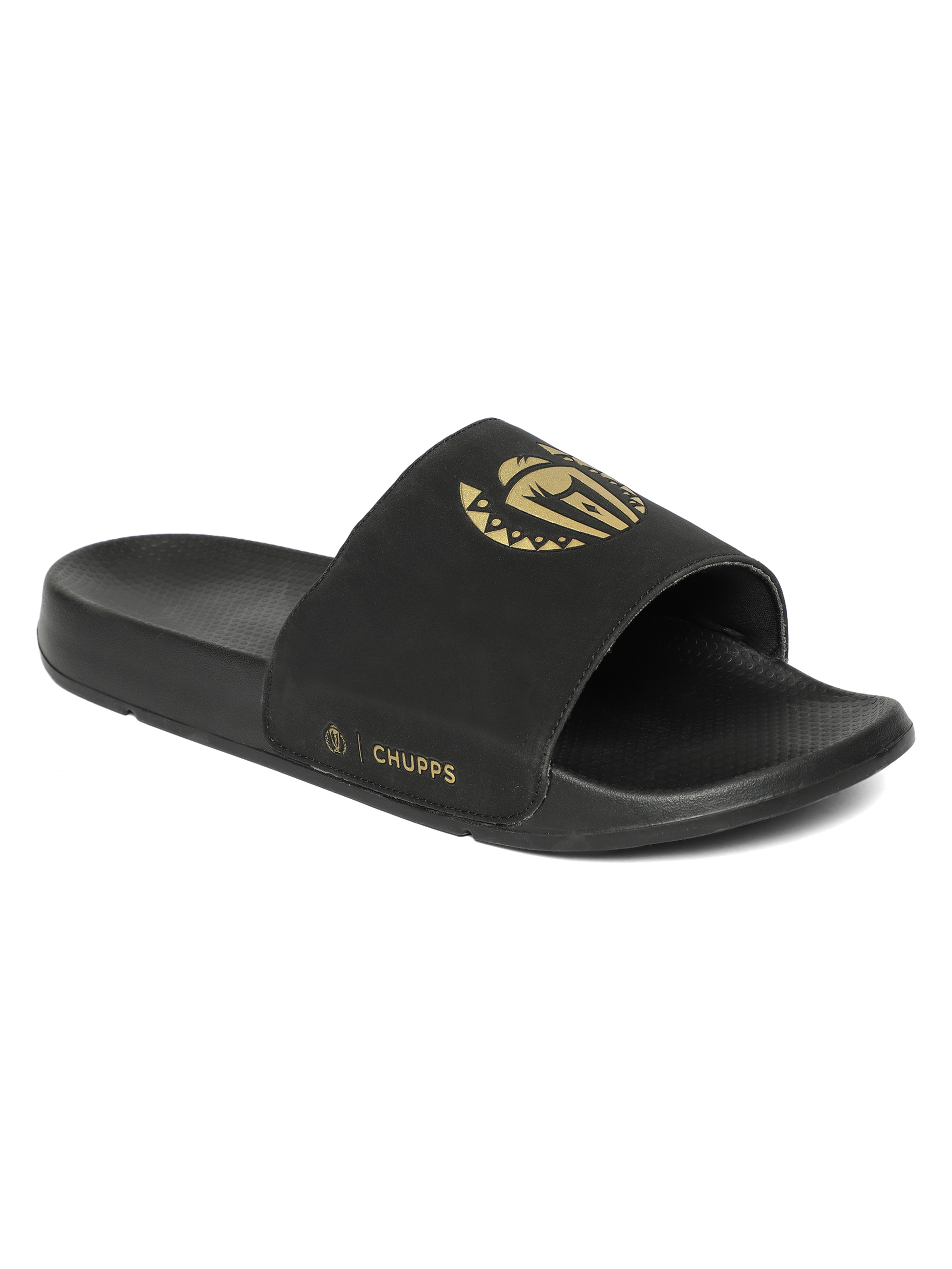 ICC CWC-23 ICC CWC-23 Men's Printed ULTRACHARGE Black Gold Super Comfort Sliders (3)