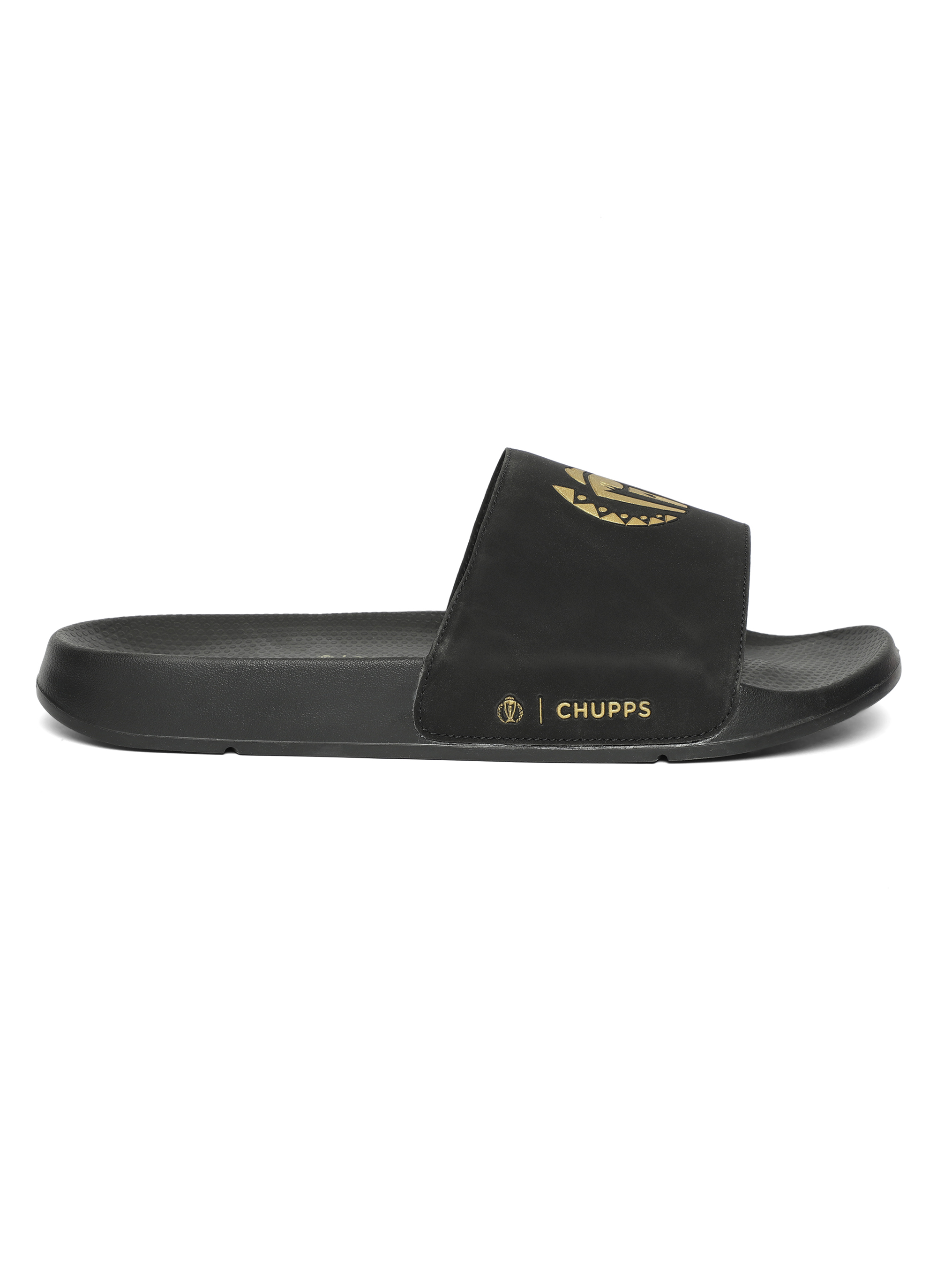 ICC CWC-23 ICC CWC-23 Men's Printed ULTRACHARGE Black Gold Super Comfort Sliders (4)