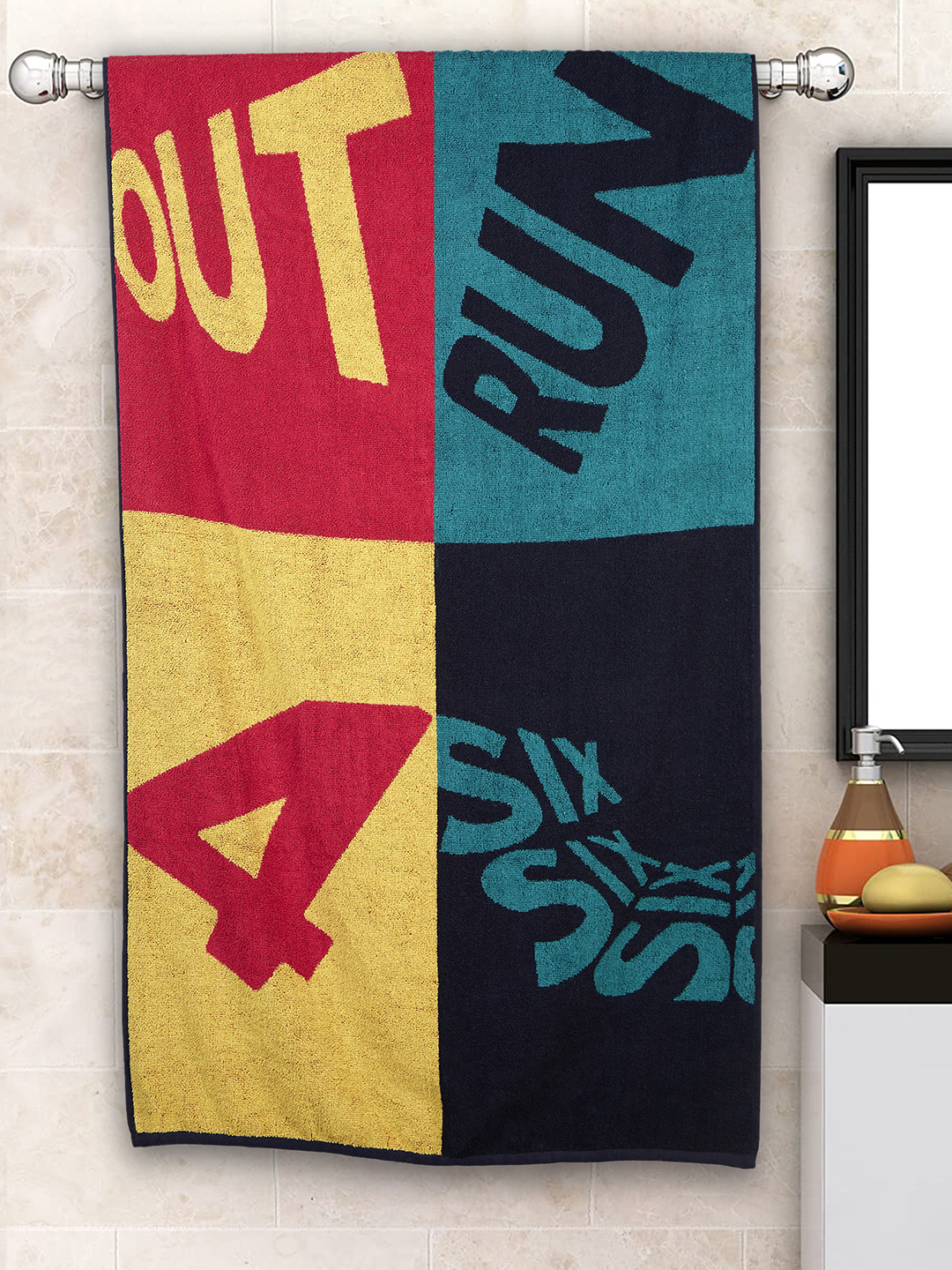 ICC T20 ICC Men's T20 WC-24, Bath Towel, Premium Cotton, Soft & Absorbent, Full Size - 75 cm x 140 cm, Multicolor, 470 G (1)