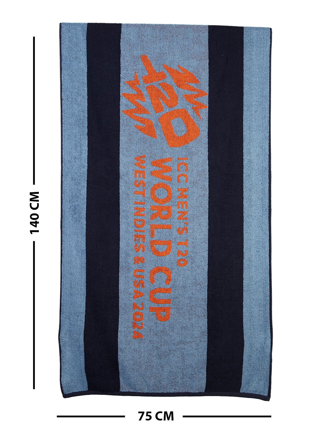 ICC T20 ICC Men's T20 WC-24, Bath Towel, Premium Cotton, Soft & Absorbent, Full Size - 75 cm x 140 cm, Multicolor, 470 G (3)