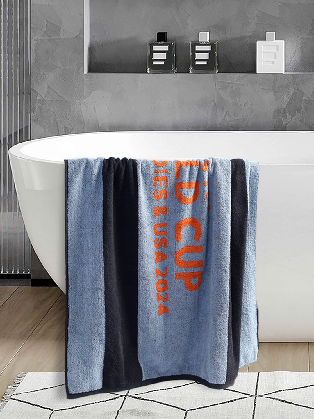 ICC T20 ICC Men's T20 WC-24, Bath Towel, Premium Cotton, Soft & Absorbent, Full Size - 75 cm x 140 cm, Multicolor, 470 G (4)